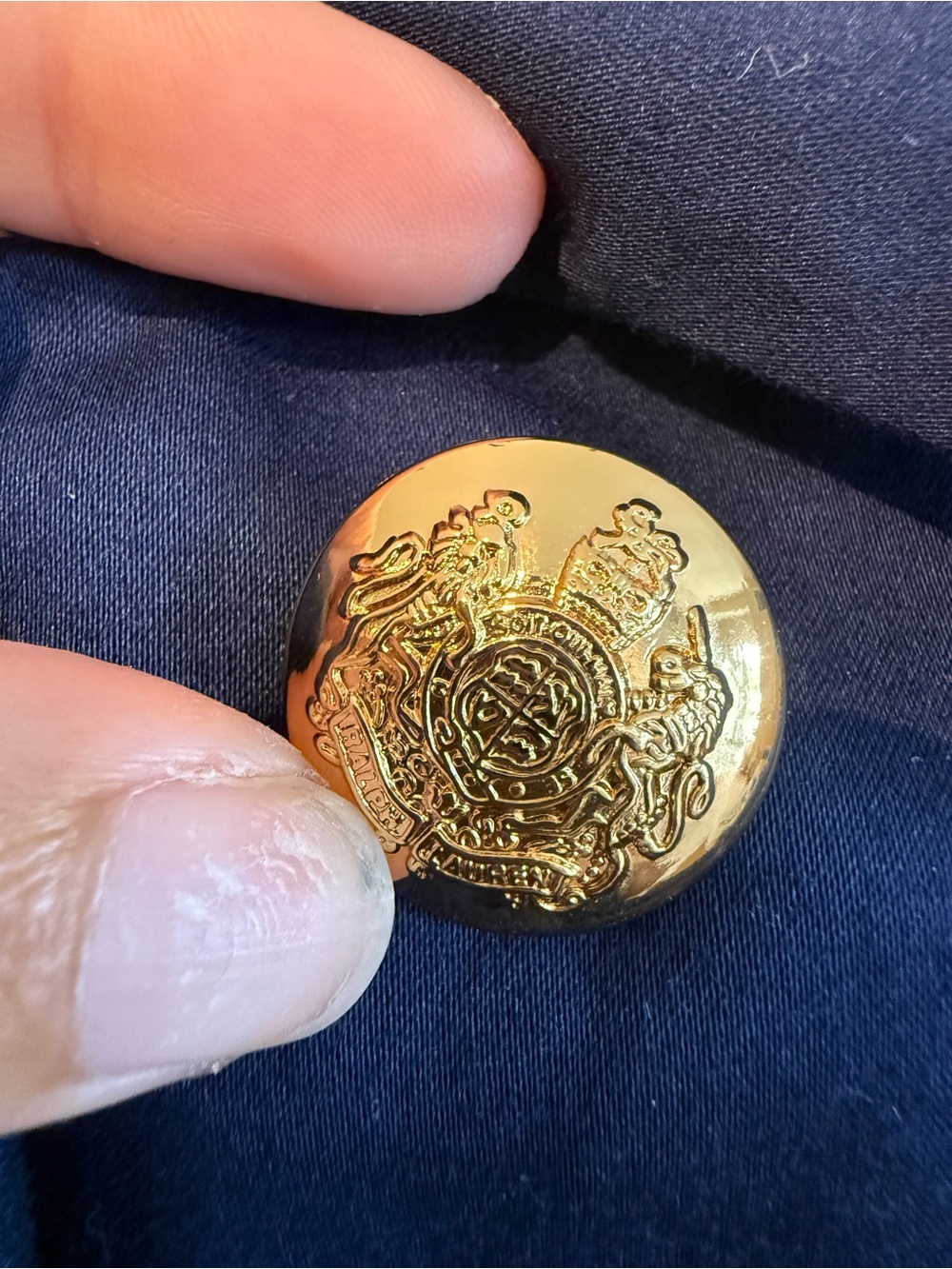Lauren Ralph Lauren Navy Double-Breasted Gold Button Blazer - Picture 6 of 6